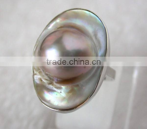 2014 latest fashion cheapest mabe pearl rings