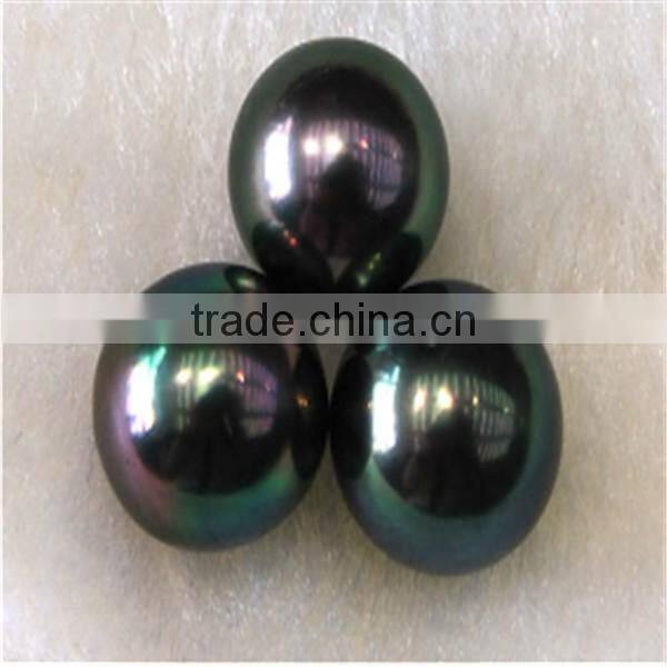 Grade AAA 10-11mm black round tahitian loose pearls