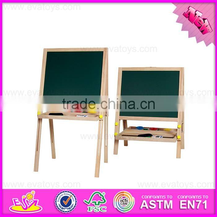 2017 new design kids Wooden double-sided magnetic drawing board for sale W12B098
