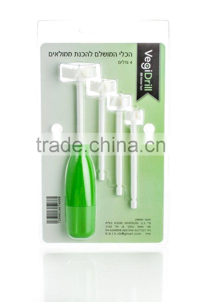 Vegidrill Corer Stuffed Vegetable Carrot Zucchini kitchen Tool Easy Peeler