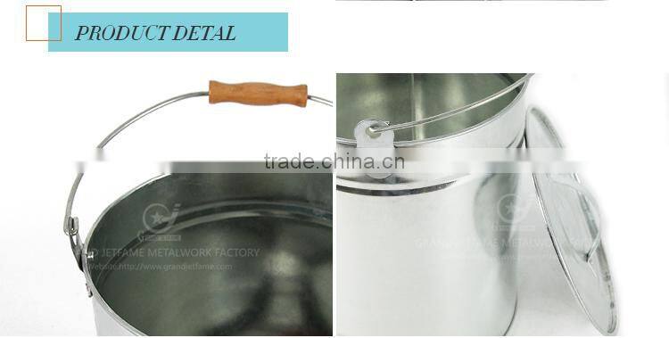 Galvanized trash pails outdoor garbage can