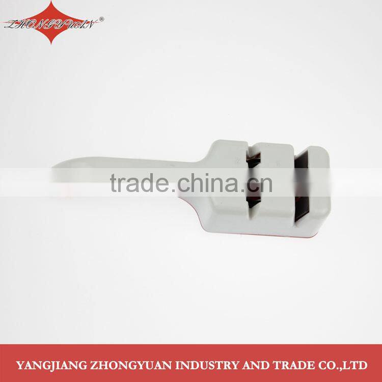 Precision edge 4 stage knife or scissors sharpener with long safety handle