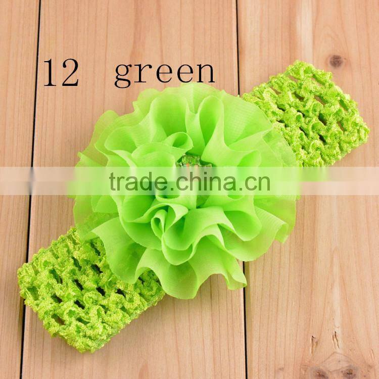 New Fashion Nice Baby Girl Turban Hairband /Lace Flower Baby Elastic Headband/Kids Hair Accessories Flower Lace Headband