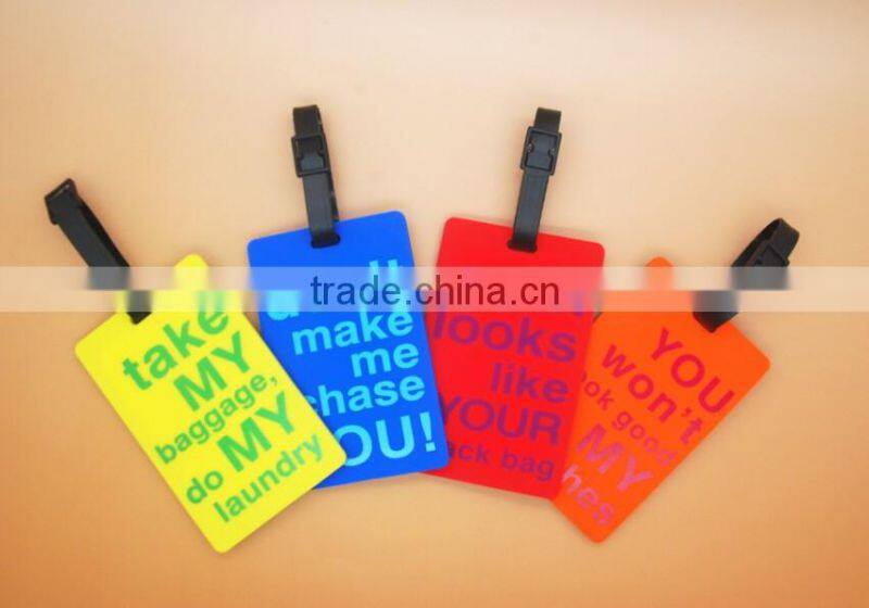 Newest design custom standard size soft cheap pvc luggage tag wholesale