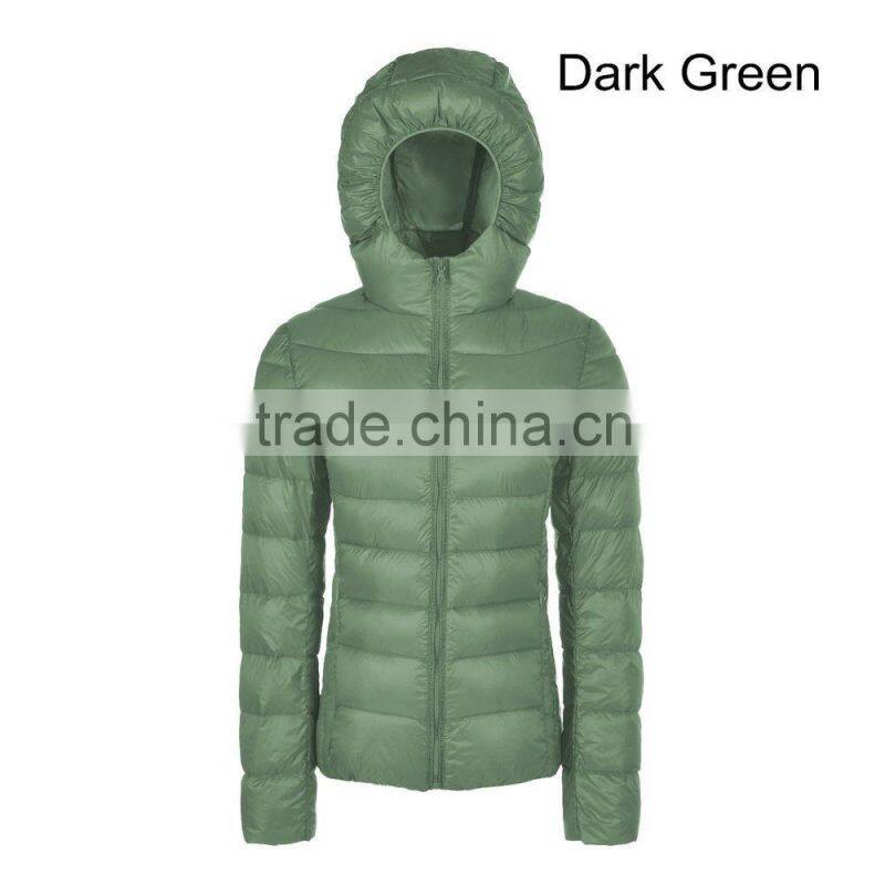 colorful Hoodie down jacket/women puffer jacket/light weight compact jacket