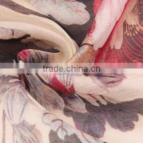 Factory custom-made silk linen fabric with digital print
