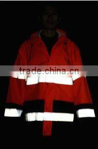 men's waterproof refective tapes high visibilit hoody raincoat