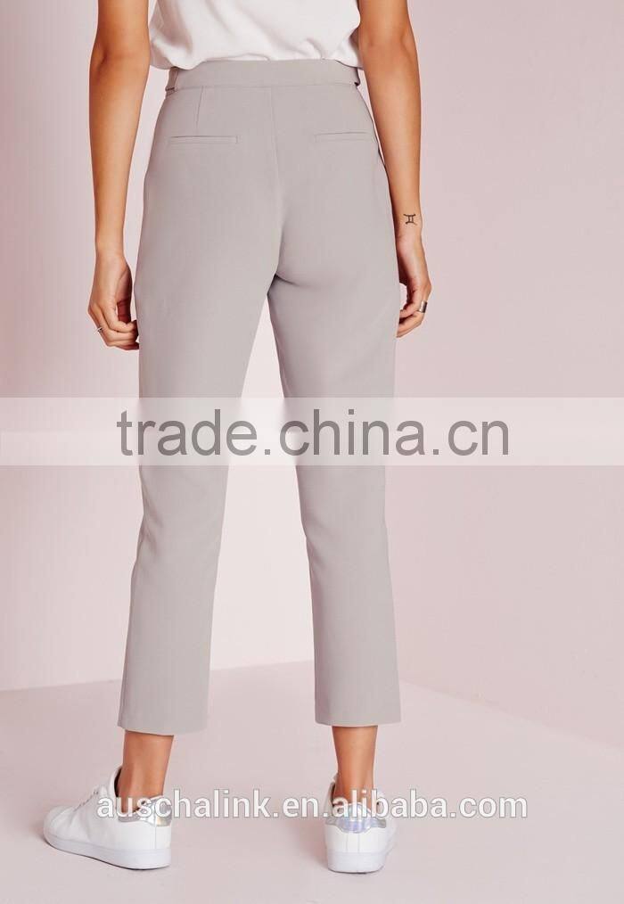 hot sale girls grey chic cigarette pants low price
