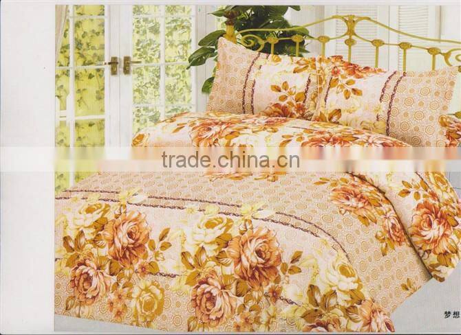100%polyester digital printed embroidery flower design diamond velvet luxury bedding set
