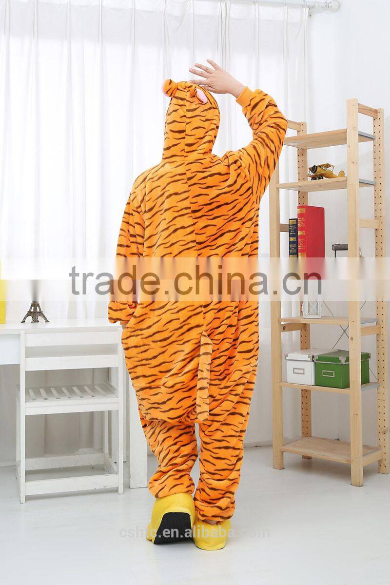 flannel cartoon adult animal jumpsuit animal pajamas jumpsuit jump tiger design