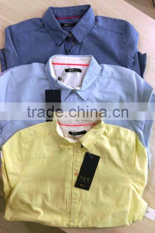 Ladies L/S Oxford Oxford Cotton Shirt (Garment Stock lots / Apparel Stock / stocklots / Garment Apparel from Bangladesh )