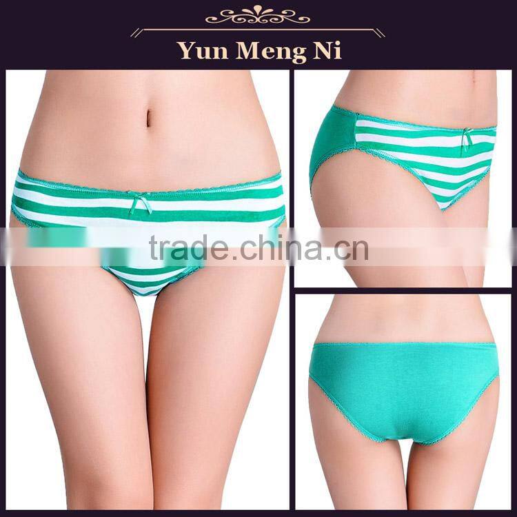 Front cute strie printing sexy lingerie cotton underwear stock wholesale women panty