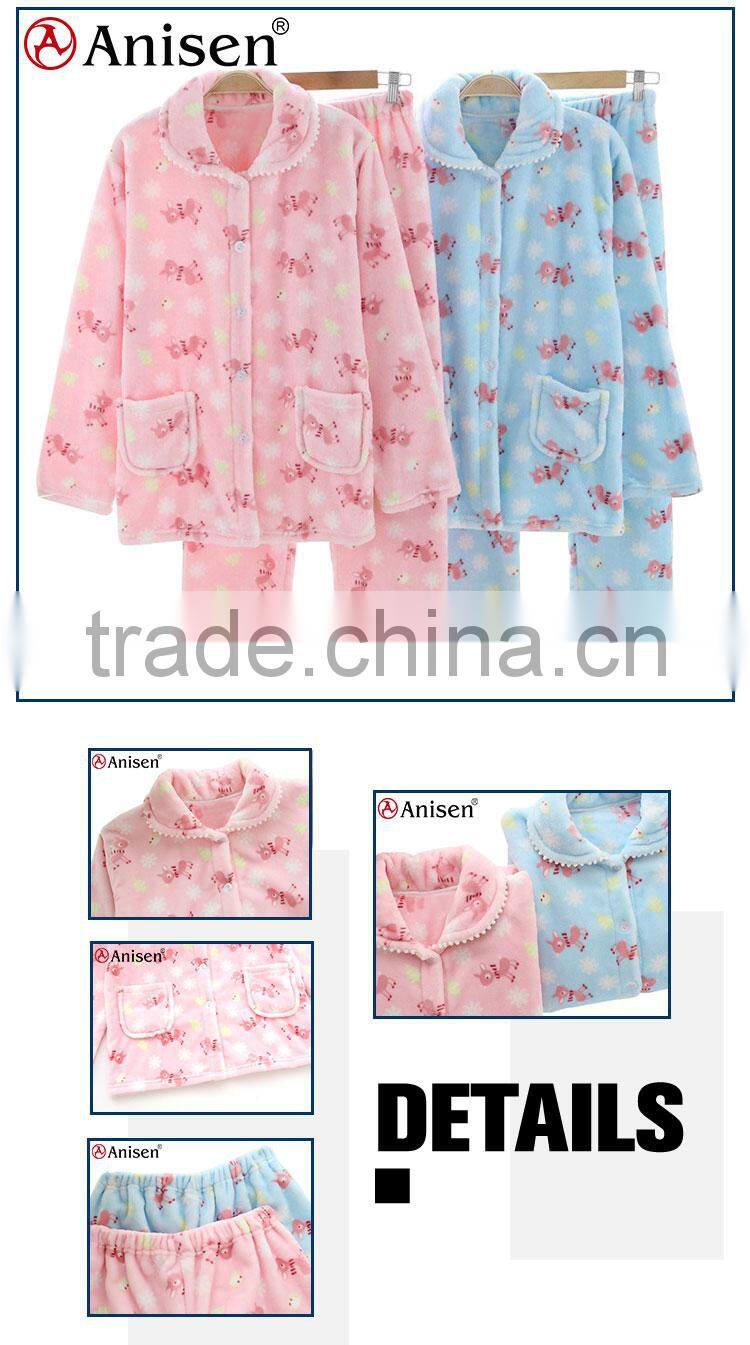 made in china 100% polyester shirt and pant couple sleepwear