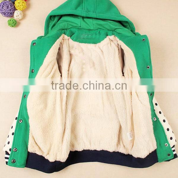 Girls fashion design printed thicken zipper sweatshirts