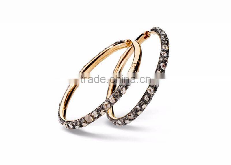 Gold Plated Zirconia Hoop Earrings