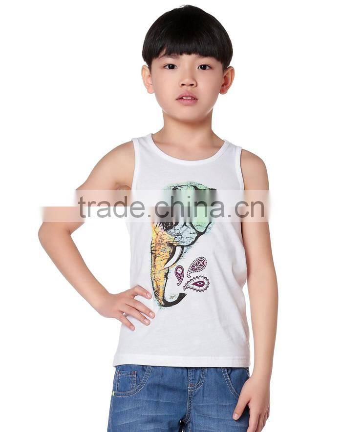 Trend fancy printed white kids vest