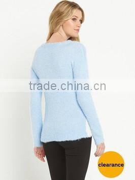fashion Christmas women pullover sweater with round neck and long sleeve