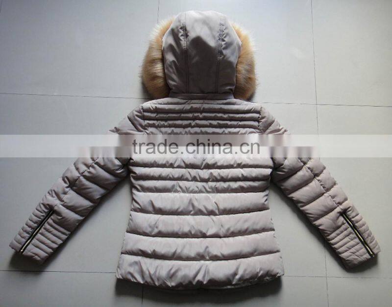 Women Fake Fur Hood Winter Padding Jacket