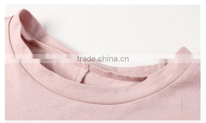 OEM Services Custom Design Printing Women Pink Cotton Floral Print Women Tee Shirts
