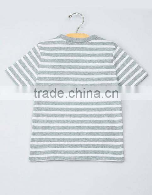 2017 China Clothing Supplier 100% Cotton Kids Light Stripe Boys T-Shirts Design