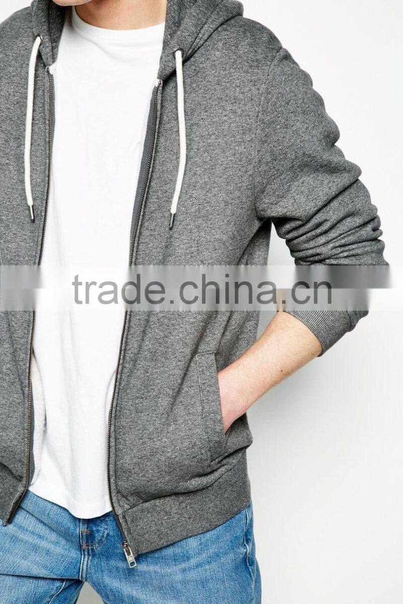 custom super soft thick fleece single zipper hoodie black for men