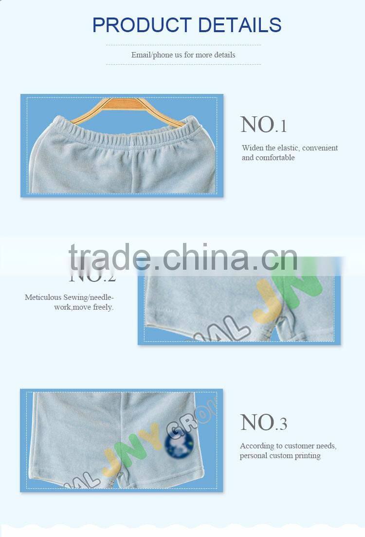 Plain Designer Blue Baby Boy Cotton Short Velvet Pants Or Baby Capri Pants