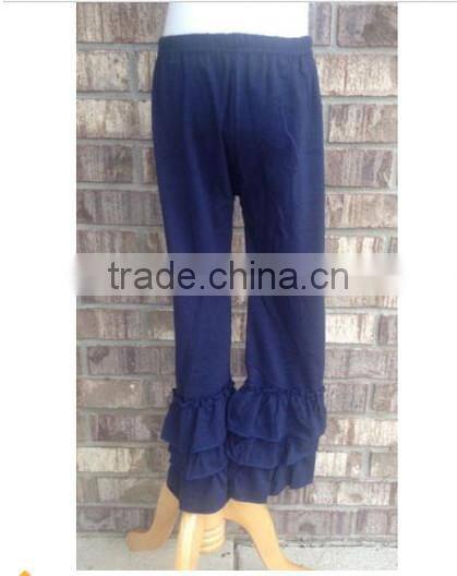 China wholesale girls pants with ruffle new model girls pants with floral printing
