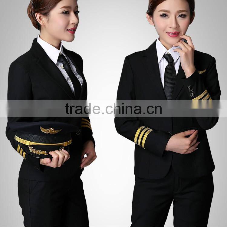 Chinos Airline Uniform OEM Service Uniforme Piloto Mujer for Woman Polit