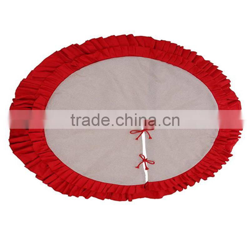 Hot sale fashion ruffle Burlap Tree Skirt
