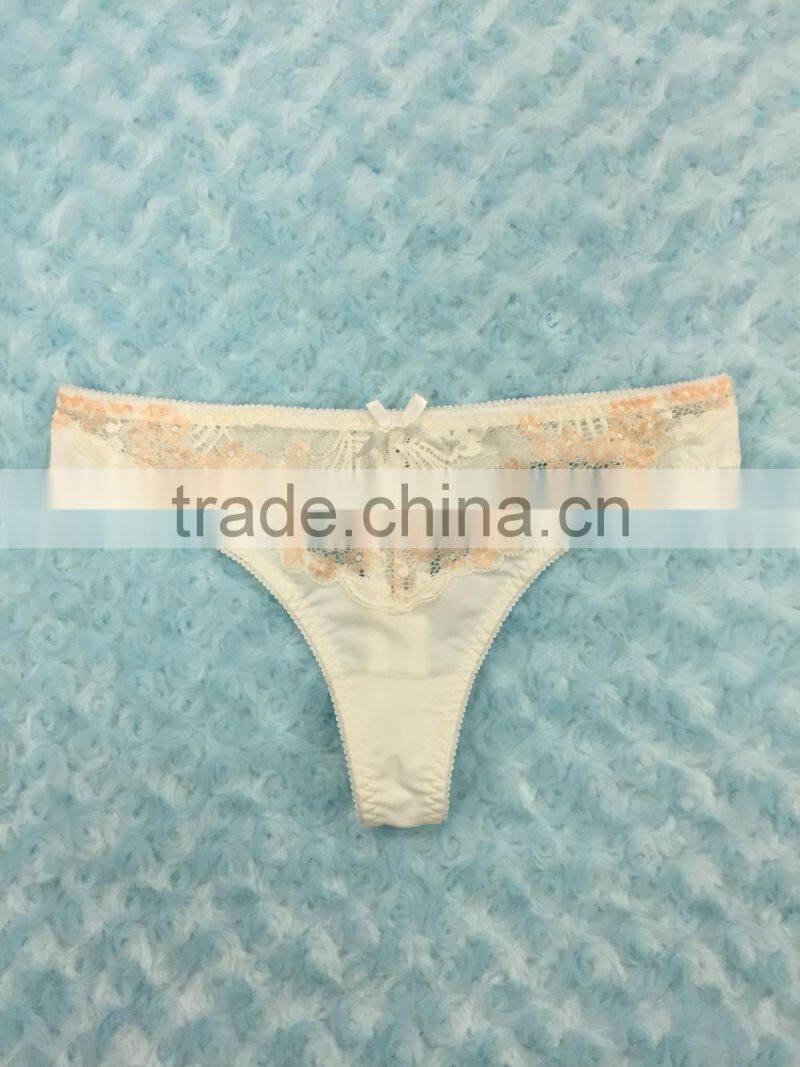 Comfortable white sexy smooth lace for ladies transparent panty