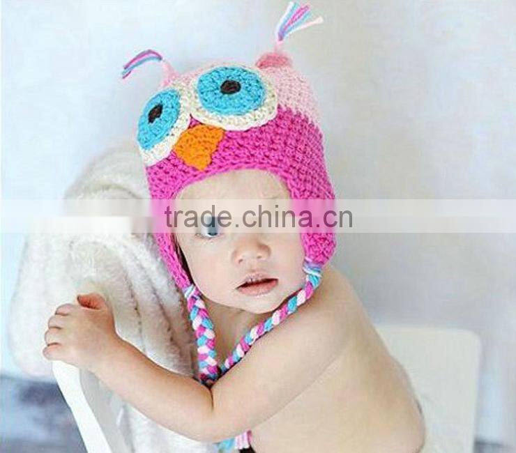Lovely combed cotton baby hats newborn animal design baby beanie hat funny crochet baby hat
