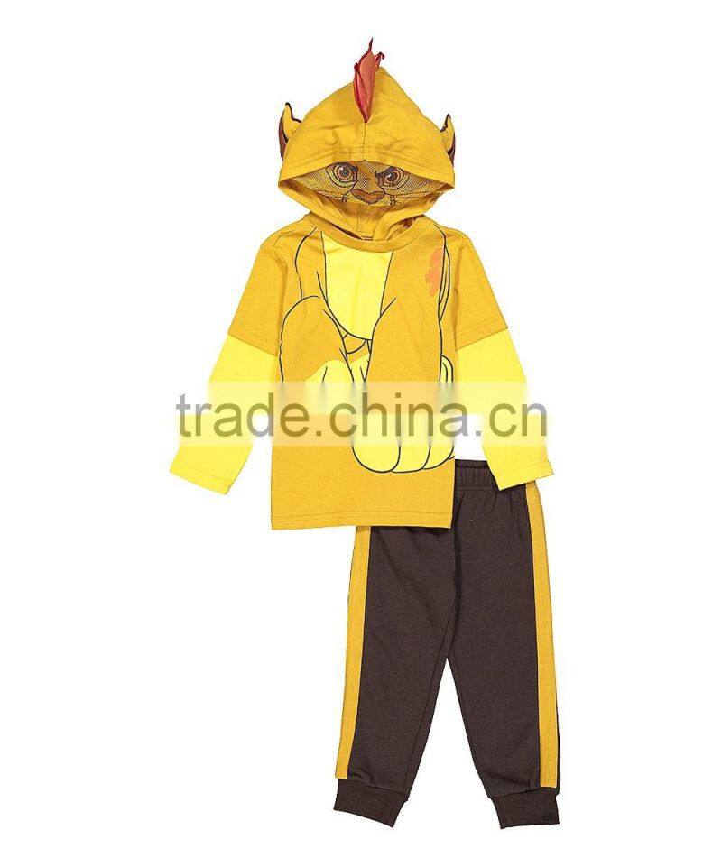 2017 baby wholesale children's toddler boy clothing hoodies + pants custom kids clothes set