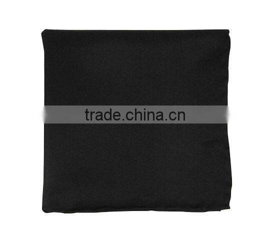 hand-rolled borders men's silk black hankie