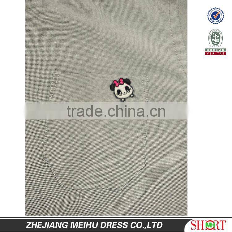 2016 High Quality Custom PANDA Embroidered Boy Casual Shirt