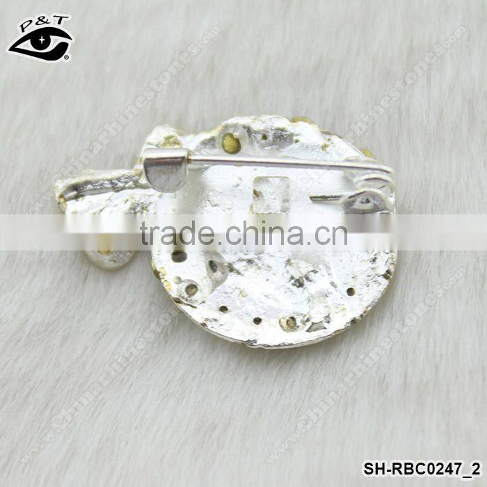 Smile Face Shape Crystal rhinestone brooch pin for dresses invitations