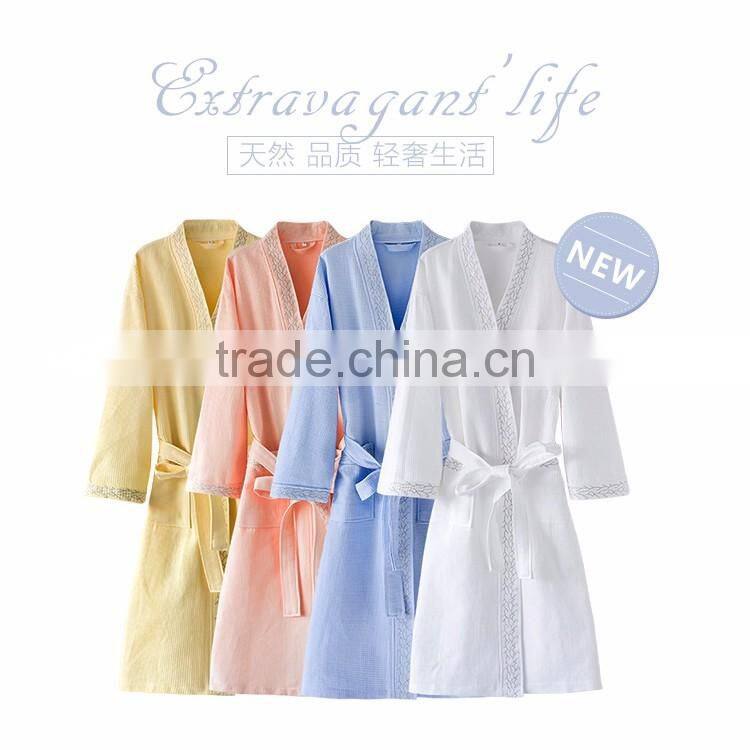 Fancy bathrtobe cotton robes waffle
