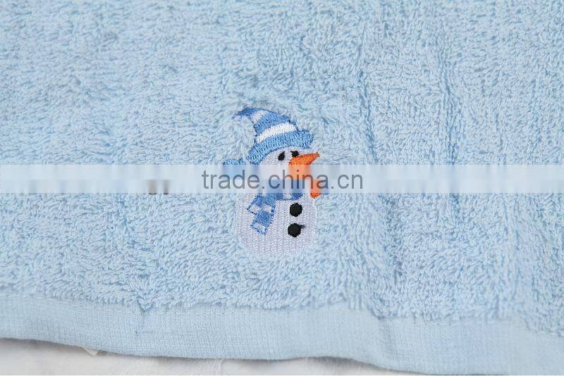 100% cotton velour embroidery hand towel