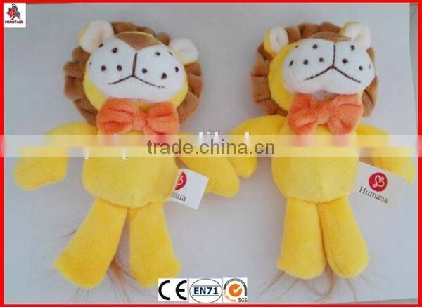 4" soft plush animal lion keychain with logo printed in the T shirts