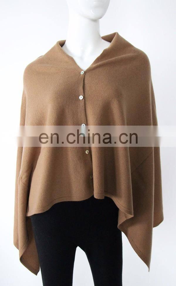 2016 popular style 12gg jersey knit pure women cashmere ponchos