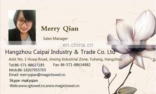 2017 popular compressed cartoon hand towel with logo for Christmas