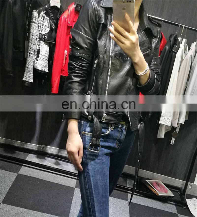 Italian Soft Jacket Genuine Lambskin Leather Slim Leather Jacket Woman Color