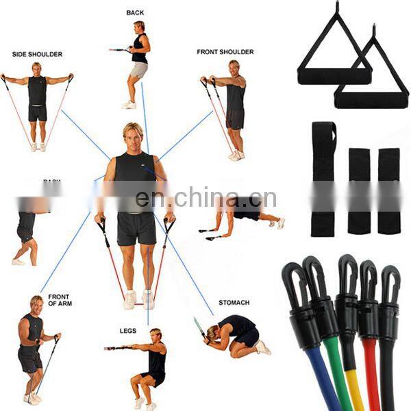 Exercise yoga ftiness tube stretch bands exercise set,latex rubber tube