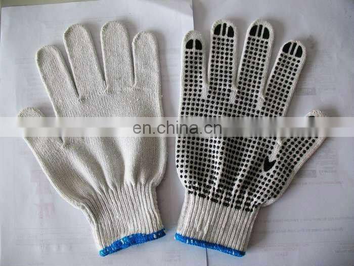 Double sides PVC dotted cotton hand gloves