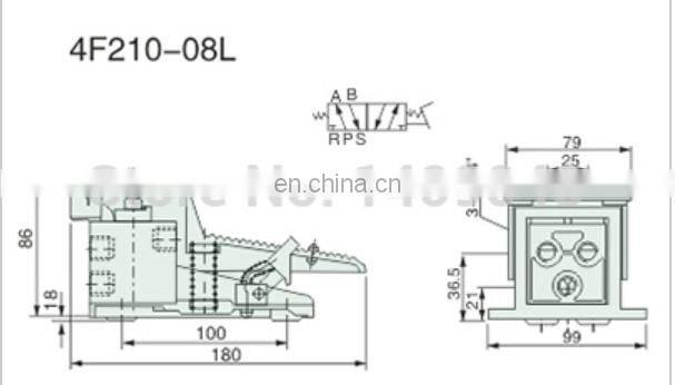 GOGO ATC 5 way pneumatic air pvc foot valve 1/4 inch BSP 4F210-08 Manual plastic