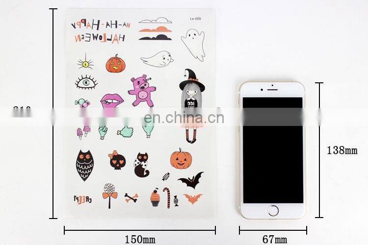 Rocooart Halloween Luminous Temporary Tattoo Tombstone Tattoo Witch Glowing in Dark Waterproof Tattoo Stickers Hallowmas