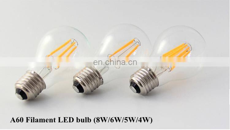 UL 120V input bright white 4500k dimmable transparent 6 watt led candelabra e12