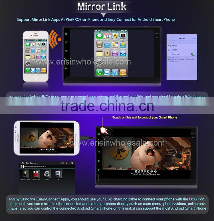 Erisin ES2008A 7" Autoradio Touch Screen 2 Din Car Audio Players GPS