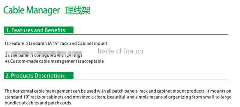 5 Ring 1 U Metal Cable Manager for wiring