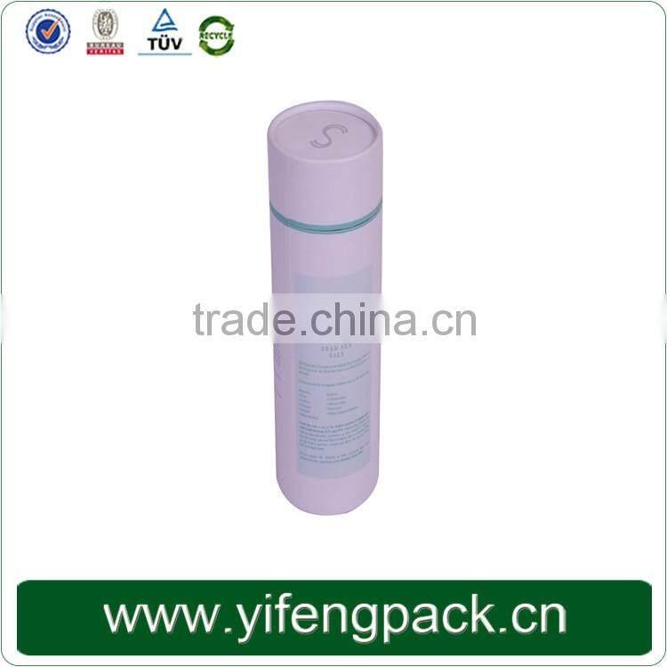 Black paper tube canister round t shirt hat box with plastic hot