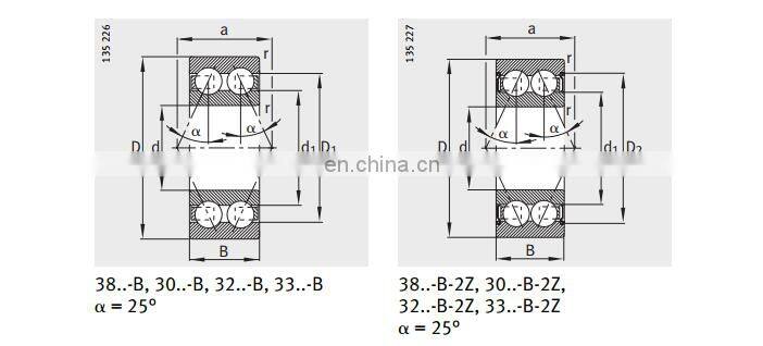 Angular contact ball bearing 3806-B-2RSR-TVH